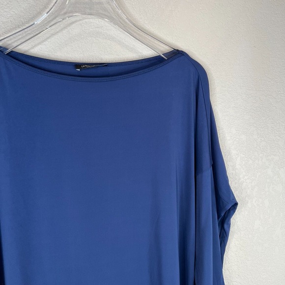 Lafayette Women's Boat‎ Neck Asymmetrical Tee Long Sleeve Navy Blue Size - Picture 4 of 12